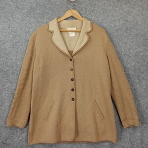 ESCADA Sweater Blazer 38 M Margaretha Ley Cashmere Notch Camel Oversized Italian